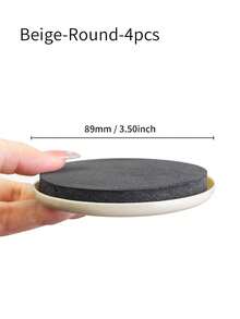 4pcs 3.5 Inch Square & Round Furniture Sliders, Large Furniture Moving Pads For Carpet, Reusable, Suitable For Hardwood Floors, Sofa Bed, Sofa, Chair, Refrigerator, Heavy Duty Easy Move - Multicolor - View 10