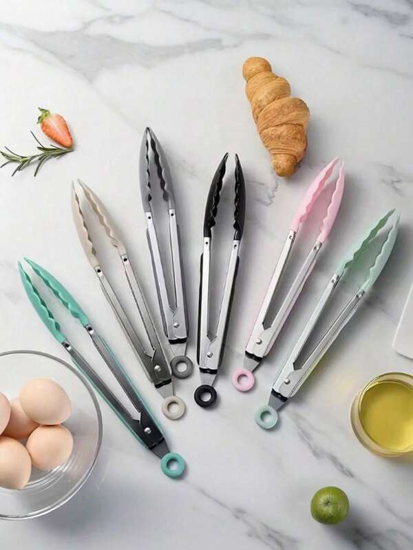 1pc Silicone Kitchen Tongs, Suitable For Cooking And Grilling - Heat Resistant, Non-Stick, Ergonomic Design, Suitable For Steak, Pasta, Etc. - Indoor And Outdoor Use, Food Tongs | Ergonomic Kitchen Tool