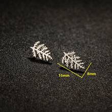 1 par de pendientes de acero inoxidable con diseño de hoja, pendientes de planta clásicos y sencillos para mujer, joyería para fiesta y regalo - GED652 - Ver 5