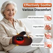 Hailicare Heated Gloves, Hand Vibration Massager, 3-Level Heat & Red Light Therapy, 2000mAh Rechargeable Hand Warmer, Suitable For Wrist, Finger Joints, Muscle Tension And Fatigue Relief, Full Coverage Relaxation, Perfect Gift - View 7