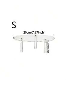 Soporte Redondo para Pastel de Mesa de Postres Decorativo, Estante de Exhibición de Acrílico, Decoración de Cristal Transparente para Cumpleaños y Bodas - Blanco - Ver 5