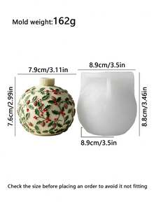 1件 3D 浮雕聖誕球矽膠模具 雪花星星鈴鐺 螺紋圓形 香氛蠟燭 環氧樹脂 石膏皂 烘焙慕斯布丁模具 秋冬感恩節聖誕節家居裝飾節日禮物 - A - 查看 10