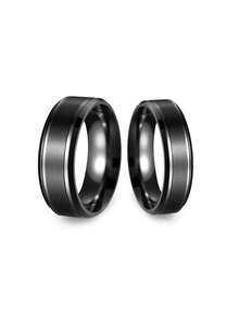 2 Pieces Simple And Stylish Matte Beveled Stainless Steel Men's Rings, Unisex Couple Rings Jewelry Accessory, Suitable For Everyday Weddings Jewelry - Multicolor - View 24