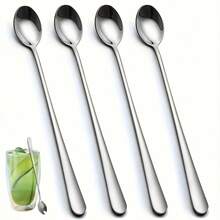 4/6-Piece Stainless Steel Coffee Spoon, Dessert Spoon, Iced Tea Spoon, Long-Handled Spoon, Suitable For Parties, Kitchens, And Restaurants, Reusable - View 6
