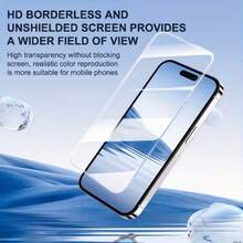 Yezodawee 1片 9H 硬度鋼化玻璃螢幕保護貼，適用於 iPhone 15 Pro Max/15 Pro/15 Plus/16 Pro Max/16/16e/16 Pro/16 Plus/14 Pro Max/14/14 Pro/14 Plus/13 Pro Max/13/13 Pro/12/11/XR - 1pc - 查看 3