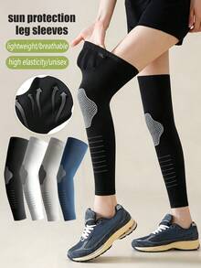 1/2/4 Pairs Unisex Ice Silk UV Protection Over-The-Knee Leg Warmers, Thin Leg Warmers For Spring/Summer/Autumn, Sports Cycling Leg Sleeves With Cooling Effect - Multicolor - View 1