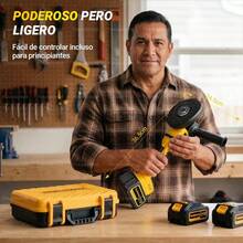 TIANGONG Esmeriladora Angular Inalámbrica Tiangong 21V, 125 mm con Baterías de 4000 mAh y 6 Discos Carcasa de aleación, incluye caja de herramientas - Amarillo - Ver 6
