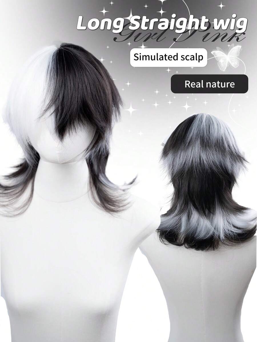 alicegarden 18-Inch Long Synthetic Wig Featuring A Natural Curly Hair Look A A Stunning Multicolor. Designed With Bangs , This False Hairpiece Is Perfect For Ms Daily Party Cosplay Use, Offering A Natural And Natural Durable Wig Gift For Ladies. - Multicolor - View 1