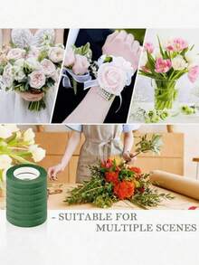 Green Floral Tape, Strong Adhesive Packaging Material, Handmade DIY Flower Stem Decorative Tape For Bouquets And Gardening - Green - View 5