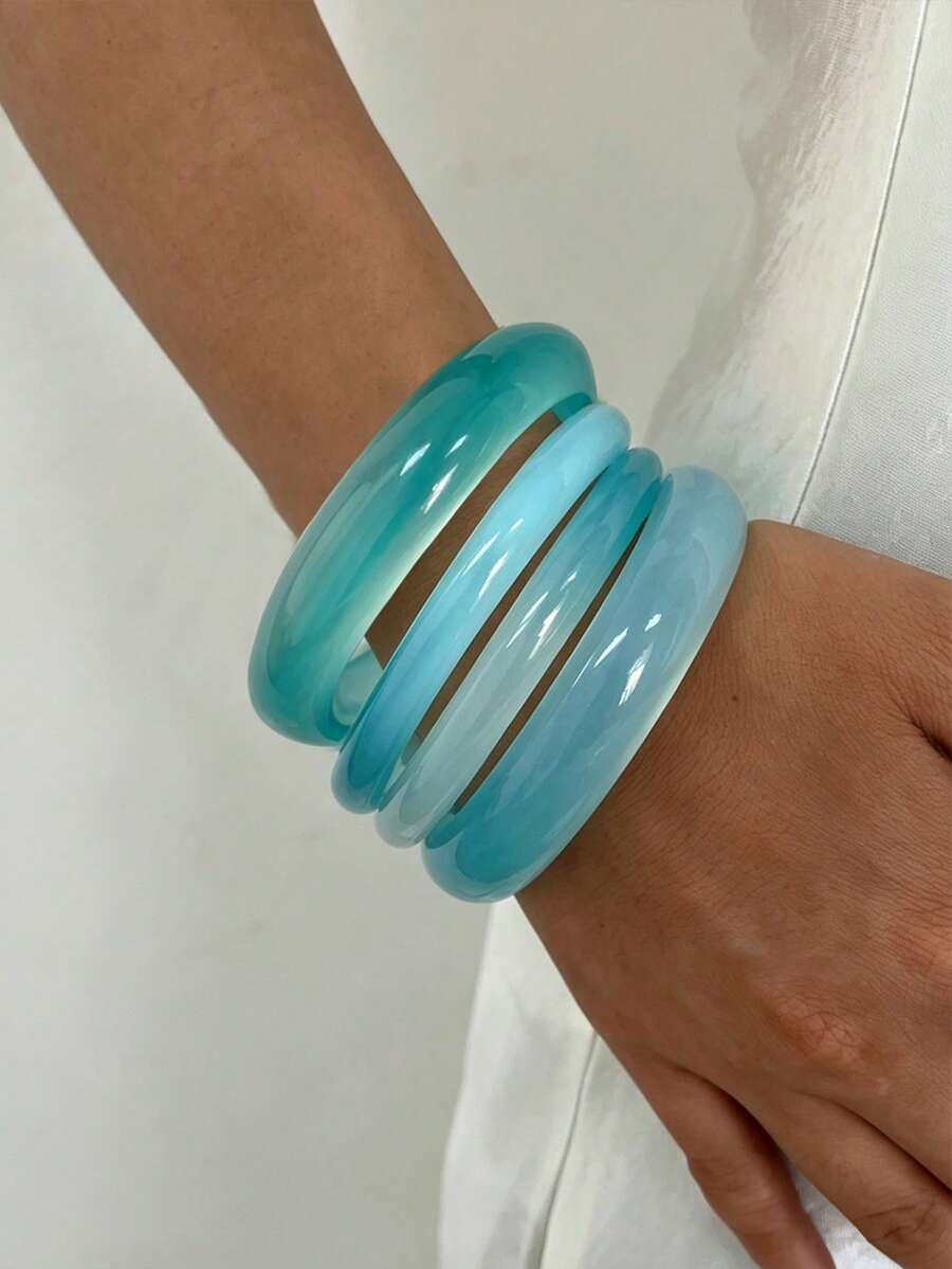 4pcs Elegant Vintage Fashion Minimalist Design Acrylic Material Suitable For Daily Wear - 4-piece Set - View 1