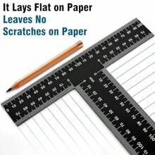 T Square Ruler - 12 Inch Metal T Ruler For Drafting, Architecture, Engineering And Art Precision Dual- Inch And MM - Tee Ruler, Ruler - As Pic - View 5