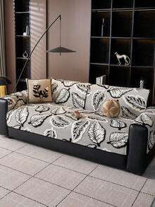 1pc Solid Color Sofa Cover, All Season Use, Warm & Soft & Skin-Friendly For Autumn/Winter, Machine Washable, Pet-Friendly, Holiday Decor Furniture Protection, Old Sofa Renewal, Suitable For 1/2/3/4 Seater Sofa Armrest Backrest Sofa Slipcover - Black - View 4
