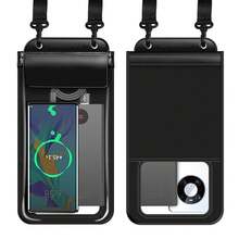 1pc Long Expandable Dual-Purpose Waterproof Phone Pouch, Can Hold Phone And Power Bank Simultaneously, Suitable For Rafting And Hot Springs, With Rolled Edge Sealing And Neck Strap - Multiple Styles - View 3