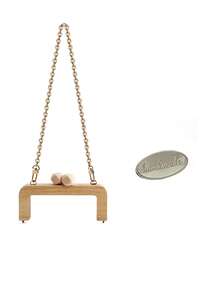Wooden Bag Handle With "Kiss Lock" Fastener, Metal Long Chain, DIY Bag Strap, Handbag Replacement Handle, Bag Making Material, Universal DIY Bag Accessory, Ideal Handbag Handle Replacement Part; Especially Suitable For Fresh Summer Style Design, Applicable For Summer Straw Beach Bag Making, Repair And DIY Decoration Accessory, Gift Making And Home Decor, Suitable For DIY Square Coin Purse Or Handbag - Multicolor - View 14