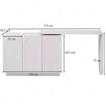 Desk, L-Shaped Rotating Corner Computer Desk, Office Desk, Vanity, White 110 Cm - 白色 - 查看 11