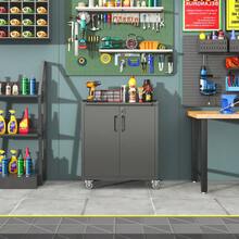Heavy-Duty Metal Garage Storage Cabinet With Wheels - Sturdy And Durable Tool Storage Cabinet For Garage, Office, And Home Organizer Solutions-XY528114 - Multicolor - View 4