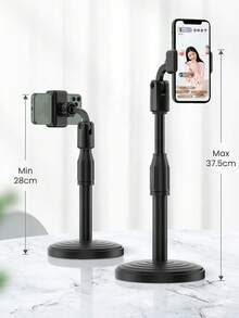 1 buah/Dudukan Ponsel Putar yang Dapat Diatur, Tripod Meja ABS Tahan Air, Dudukan Video/Streaming Langsung Ponsel, Dudukan Mudah, Penahan Ponsel (Lihat Video di Halaman untuk Langkah-langkah Pemasangan), Hadiah, Kado, Dudukan Tetap - hitam - View 6