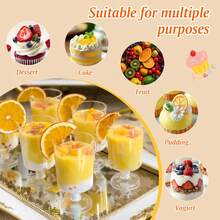 60ml/120ml/160ml 10 buah Gelas Plastik Mini untuk Hidangan Penutup, Gelas Kecil Persegi untuk Makanan Pembuka - Tahan Lama, Sajikan Mousse, Puding, atau Sampel, Untuk Pernikahan atau Pesta - View 6