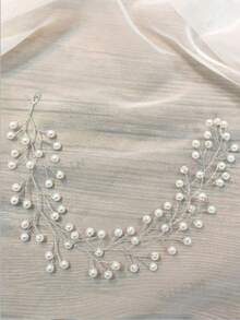 1pc Casual Party Elegant ABS Plastic (ABS Resin) Headband, All Seasons - White - View 2