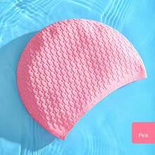 Silicone Swimming Caps Large Size Long Hair Ear Protection Swim Caps For Women Elastic Solid Color Swimming Cap Pool Accessories - A - View 8