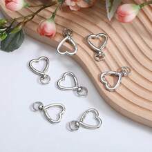 10/20pcs Heart-Shaped Keychain Swivel Hook, Cute Zinc Alloy Spring Clasp Keyring, Handbag Clip For DIY Crafts - Multicolor - View 8