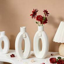 Geometric Vase Silicone Mold, Modern Wavy Round Oval Ceramic Texture Vase Mold, DIY Concrete Cement Plaster Planter Mold, Suitable For Epoxy Resin Casting Home Desktop Decoration - Multiple Styles - View 8