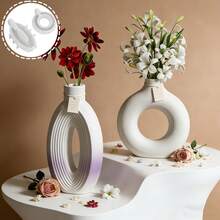 Geometric Vase Silicone Mold, Modern Wavy Round Oval Ceramic Texture Vase Mold, DIY Concrete Cement Plaster Planter Mold, Suitable For Epoxy Resin Casting Home Desktop Decoration - Multiple Styles - View 7