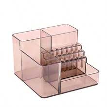 1pc Nail Art Tool Storage Box, Suitable For Storing Nail Drill Bits, Nail Files, Nail Brushes, Suitable For Home And Nail Salon Use, Nail File Holder, Nail Pen Storage, Gel Nail Brush Sponge Container, Portable Rectangular Plastic Transparent Nail Supplies Storage Box (Nail Tools Not Included) - View 5