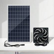 Solar Panel Fan Kit, 10W Solar Panel With 2 Fans, Intake Or Exhaust Fan, Suitable For Outdoor Backyard , Shed, Dog House, Pet House, RV Travel, Solar Powered - Black - View 12
