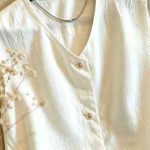 Soft Style Floral Decor Hem Vest, Solid Color Summer Commute Layering Sleeveless Tank Top - Apricot - View 3