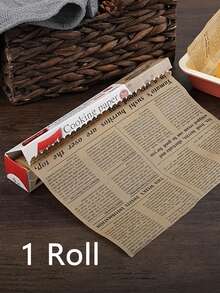 1/2/3 Rolls Vintage Newspaper Pattern Baking Parchment Paper, Outer Layer Baking Dessert Parchment Paper Liner, Non-Stick Heat-Resistant Waterproof Oil-Proof, Perfect For Air Fryer Baking Cooking, Kitchen Accessories - Multicolor - View 21