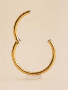 1pc High-Grade Nose Ring, Nose Septum Earring, 16G 1.2MM Thick Shaft, Fashion Piercing Jewelry - Yellow Gold - View 23