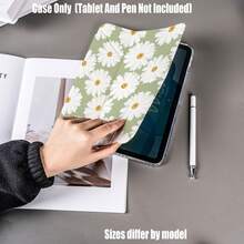 Floral Pattern Y-Fold High Transparency Acrylic Tablet Protective Case With Pen Slot. Y-Fold High Transparency Acrylic Protective Case. Tablet Protective Case Features: Y-Shaped Tri-Fold Stand Design, Smart Sleep/Wake, Full Coverage Protection, Air Cushion Shockproof Frame, Multi-Angle Stand, Built-In Pen Slot, Lightweight And Portable. - Multicolor - View 3