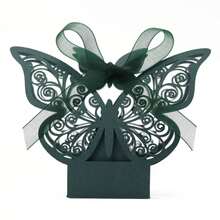 25 Stück Schmetterling Lasergeschnittene Geschenkboxen DIY Hochzeit Geburtstag Geschenk Süßigkeitenboxen mit Schleife, süße Schokoladenverpackungsboxen, geeignet für Hochzeit, Braut Geburtstagsparty Gastgeschenke, Dekorationen, Schulanfang, Valentinstag - Mehrere Stile - Übersicht 16