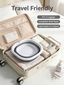 1 pieza Palangana plegable portátil, palangana de silicona colapsable, palangana portátil, adecuada para uso doméstico y al aire libre, artículos esenciales para viajes y regreso a la escuela, baño de agua caliente, baño de pies, cuidado de los pies, camping - Multicolor - Ver 4