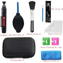 6-In-1 Camera Cleaning Kit, Suitable For Camera, Laptop Screen, Keyboard, Includes Air Blower, Lens Cloth, Sensor Cleaning Tool, Dust Cleaning Pen, Lens Cleaning Brush, Multi-Function Cleaning Set - View 12
