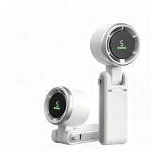 [Adjustable USB Personal Mini Fan]Rechargeable Handheld Turbo Fan - 100-Speed Adjustable, USB Charging Portable Fan, Great For Beach, Indoors And Outdoors; Great Gift Idea - White - View 12
