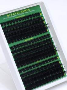 Tufos de Cílios Postiços Individuais Segmentados DIY de Volume Super Espesso com Densidades Mistas, 120+150+200P, Curvatura D, Efeito Fofo e Dramático, com Ferramentas de Cílios Grátis - D - Visão 6