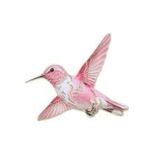 1/5 Colorful Gradient Hummingbird Metal Brooch, Exquisite Enamel Flying Bird Badge, Artistic Style Versatile Pin Accessory For Coats, Sweaters, Backpacks - Multicolor - View 8