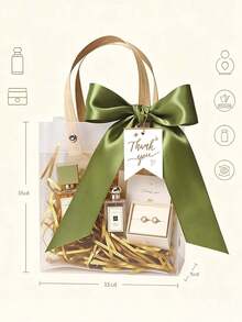 1/5/10pcs Premium Packaging Bags, Gift Bags, Thickened Frosted Gift Bags, Thickened Tote Bags, With Ribbon And "Thank You" Tag, Suitable For Daily, Holiday, Party, Christmas, Valentine's Day Use Tote Bags Gift Boxes Frosted Bags - View 5