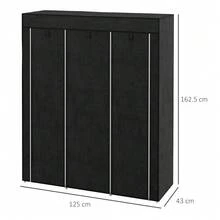 Fabric Wardrobe, With Rails And Shelves - Black - T0001-01-3163 - View 10