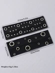 2pcs/Set Fashion Punk Gothic Style Hairband, Soft Non-Slip Elastic Eyelet Hollow Out Beach Holiday Headband, Elastic Yoga Sports Hair Accessory, Versatile For Daily Wear And Multiple Occasions - 黑色 - 查看 7