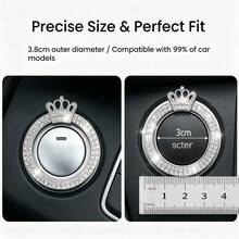 1pc Crown Shiny Car Engine Start/Stop Button Ring, Sparkling Crystal Crown Style Button Start Button Decorative Cover, Cute Car Interior Accessory, Suitable For Women - One-button Start Decorative Crown Style - View 6