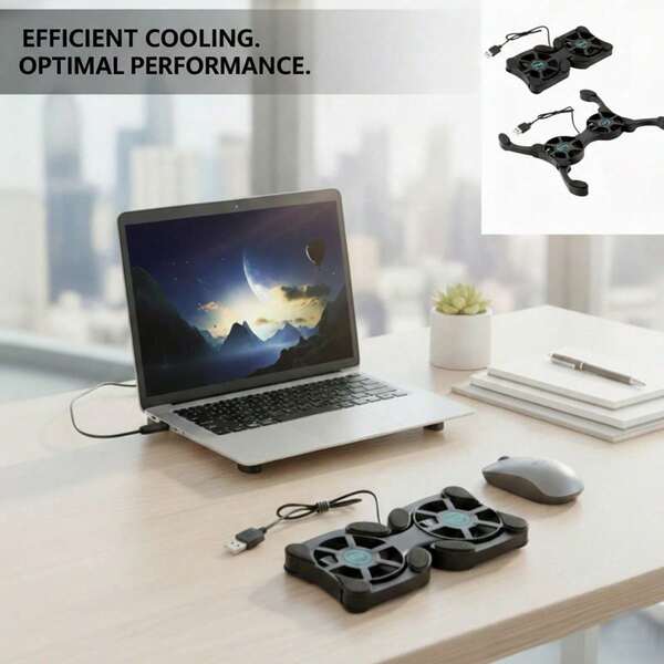 Base de Resfriamento para Laptop com Formato de Polvo, Suporte de Resfriamento para Laptop Portátil com Ventilador Duplo USB, Base de Resfriamento para Laptop Silenciosa Adequada para Laptops de 7 a 15 Polegadas