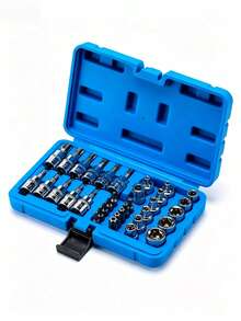 34pcs Torx Socket & Bit Set, Includes E-Type Sockets And Star Bits, Durable Plastic Storage Case, Professional Automotive Repair Tool, Suitable For Brake Calipers, Engine Cylinder Head, Motorcycle ATV Mechanical Disassembly - A-34 Pieces - View 4