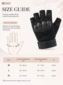 1 Pair Unisex Tactical Half-Finger Gloves, With Joint Protection Pads, Polyester Knit Fabric, Touchscreen Compatible, Non-Slip Palm, Suitable For Combat Training, Rock Climbing, Cycling - Washable, With Closure Design - Multicolor - View 2
