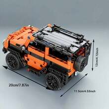 1套橘色越野車積木，高科技SUV模型套件，DIY汽車積木組，適合桌面展示、居家辦公室裝飾，青少年與14歲以上成人的生日、新年、情人節禮物 - 彩色 - 查看 9
