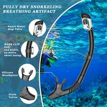 1PC Snorkel, Dual-Channel Exhaust, Full Dry Breathing System, Independent Drainage Valve, 8 Colors Available, Suitable For Snorkeling And Other Outdoor Water Sports - Multicolor - View 1