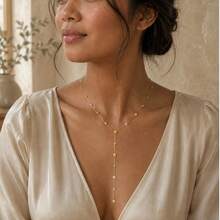 1pc Women's Star Zirconia Y-Shaped Necklace, Luxury Sweet Style, Stainless Steel Color-Preserving 18K Gold Plated, 45cm Collarbone Chain With 12cm Star Zirconia Tassel Drop Design, Suitable For Women's Daily Commute, Date, Evening Party, Holiday Gift - Star Diamond - View 1
