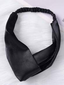 5/1 pieza Diadema elástica retorcida para mujer, diadema cruzada de unicolor de moda simple, diadema multifuncional para lavarse la cara, accesorio de moda para el cabello de uso diario - Multicolor - Ver 12
